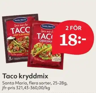 Hemköp Taco Kryddmix 25-28g erbjuda