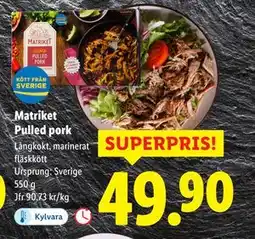 Lidl Matriket Pulled pork, SEK 49.9 erbjuda