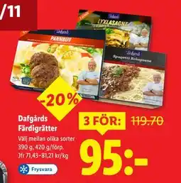 Lidl Dafgårds Färdigrätter, SEK 95 erbjuda