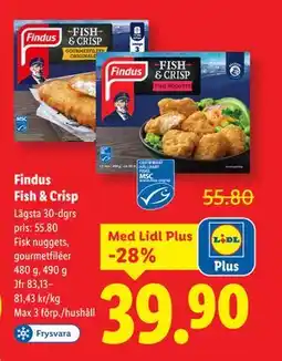 Lidl Findus Fish & Crisp, Pris i appen erbjuda