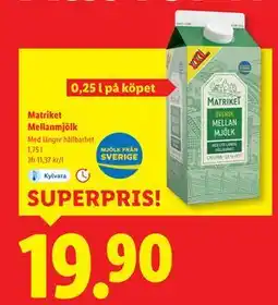 Lidl Matriket Mellanmjölk, SEK 19.9 erbjuda