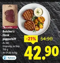 Lidl Butcher’s Färsk pepparbiff, SEK 42.9 erbjuda