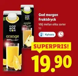 Lidl God morgon Fruktdryck, SEK 19.9 erbjuda