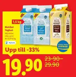 Lidl Matriket Yoghurt, SEK 19.9 erbjuda