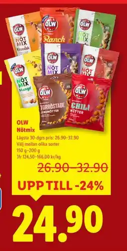 Lidl OLW Nötmix, SEK 24.9 erbjuda