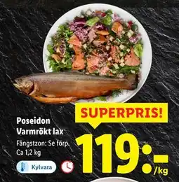 Lidl Poseidon Varmrökt lax, SEK 119 erbjuda