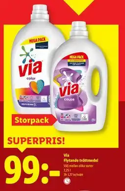 Lidl Via Flytande tvättmedel, SEK 99 erbjuda