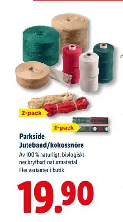 Lidl Parkside Juteband/kokossnöre, SEK 19.9 erbjuda
