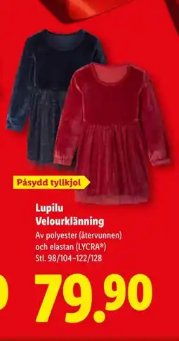 Lidl Lupilu Velourklänning, SEK 79.9 erbjuda