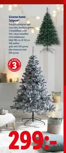Lidl Livarno home Julgran, SEK 299 erbjuda