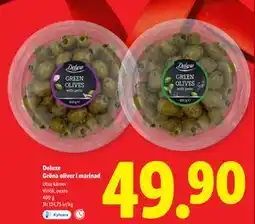 Lidl Deluxe Gröna oliver i marinad, SEK 49.9 erbjuda