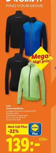 Lidl Crivit Thermo-hybridjacka., Pris i appen erbjuda