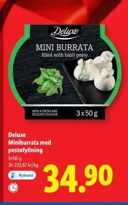 Lidl Deluxe Miniburrata med pestofyllning, SEK 34.9 erbjuda