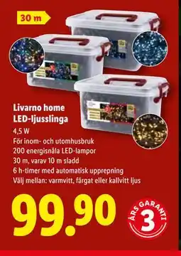 Lidl Livarno home LED-ljusslinga, SEK 99.9 erbjuda
