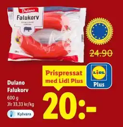 Lidl Dulano Falukorv, Pris i appen erbjuda