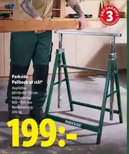 Lidl Parkside Pallbock av stål, SEK 199 erbjuda