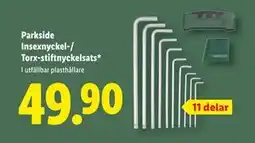 Lidl Parkside Insexnyckel-/ Torx-stiftnyckelsats, SEK 49.9 erbjuda