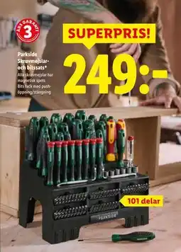 Lidl Parkside Skruvmejslar- och bitssats, SEK 249 erbjuda
