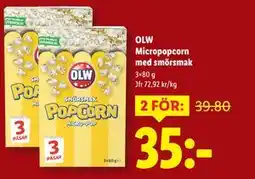Lidl OLW Micropopcorn med smörsmak., SEK 35 erbjuda