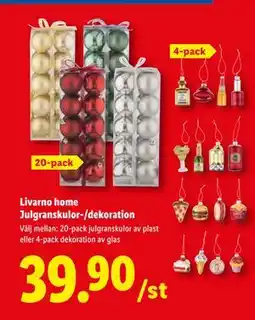 Lidl Livarno home Julgranskulor-/dekoration, SEK 39.9 erbjuda