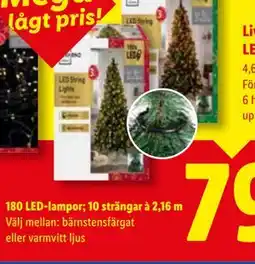 Lidl 180 LED-lampor 10 strängar à 2,16 m, SEK 79.9 erbjuda