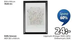 JYSK KARL fotoram, SEK 24 erbjuda