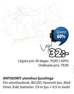 JYSK ANTIGORIT utomhus ljusslinga, SEK 32 erbjuda