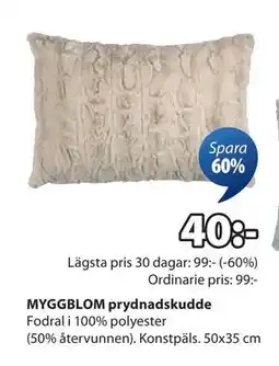 JYSK MYGGBLOM prydnadskudde, SEK 40 erbjuda
