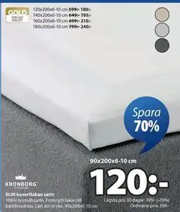 JYSK ELIN kuvertlakan satin erbjuda