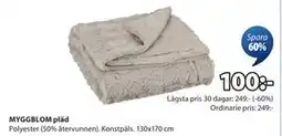 JYSK MYGGBLOM pläd, SEK 100 erbjuda