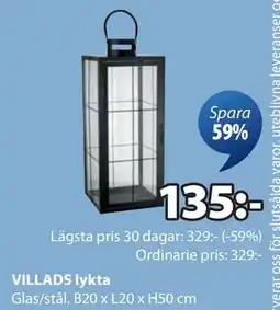 JYSK VILLADS lykta, SEK 135 erbjuda