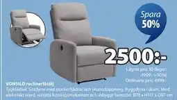 JYSK VONSILD reclinerfåtölj, SEK 2500 erbjuda