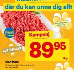 City Gross Blandfärs, SEK 89.95 erbjuda
