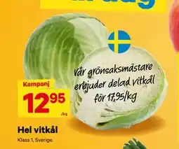 City Gross Hel vitkål, SEK 12.95 erbjuda