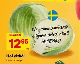 City Gross delad vitkål, SEK 17.95 erbjuda
