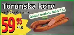 Supergrossen Torunska korv, SEK 59.95 erbjuda