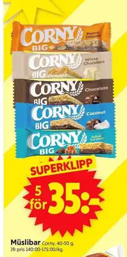 ICA Supermarket CORNY Müslibar erbjuda