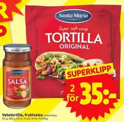 ICA Supermarket Santa Maria Vetetortilla, fruktsalsa erbjuda