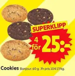 ICA Supermarket Cookies Bonjour erbjuda