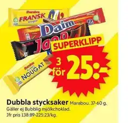 ICA Supermarket Marabou Dubbla stycksaker erbjuda