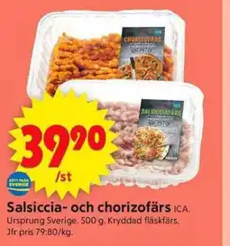 ICA Supermarket ICA Salsiccia- och chorizofärs erbjuda