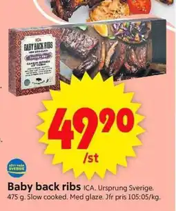 ICA Supermarket ICA Baby back ribs erbjuda