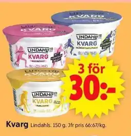 ICA Supermarket LINDAHLS Kvarg erbjuda