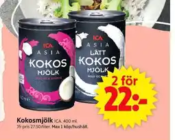 ICA Supermarket ICA Kokosmjölk erbjuda