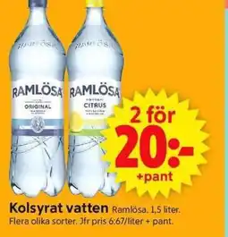ICA Supermarket RAMLÖSA Kolsyrat vatten erbjuda
