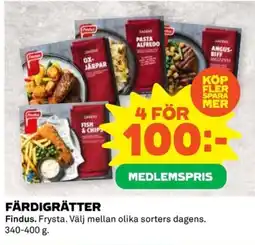 Coop Findus Färdigrätter erbjuda