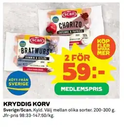 Coop Scan Kryddig korv erbjuda