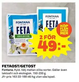 Coop FONTANA Fetaost/getost erbjuda