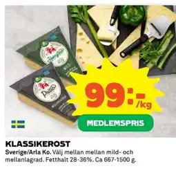 Coop Arla Klassikerost erbjuda