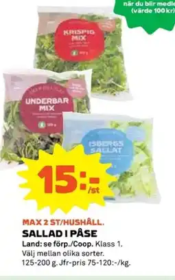 Coop Coop Sallad i påse erbjuda